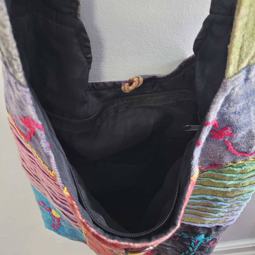 Kc Quilted Boho Patchwork Embroidered Hippie Cros… - image 7